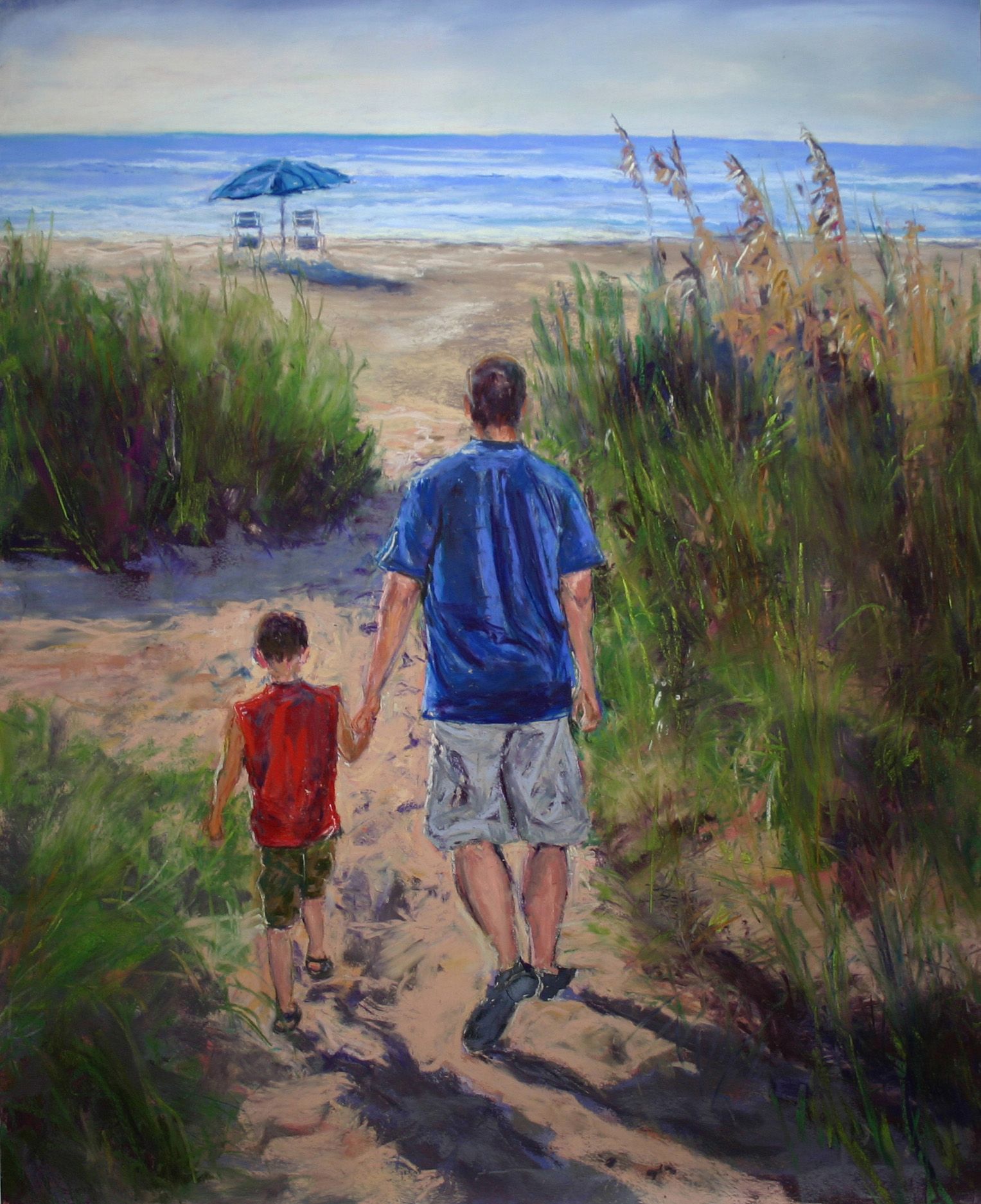 1527x1874 Jacob And His Dad - Father And Son Painting