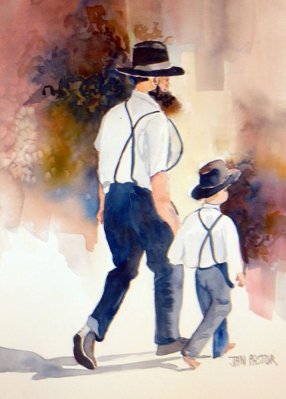 575x800 January 2013 Watercolor Challenge - Father And Son Painting