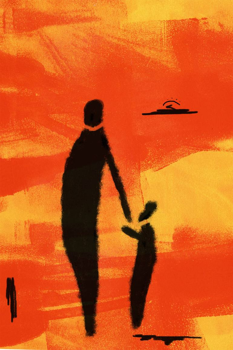 770x1155 Saatchi Art Father And Son Painting By Suraj Lazar - Father And Son Painting