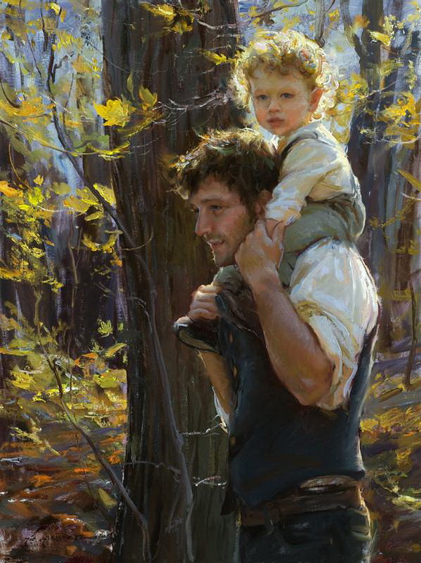 600x803 Father And Son Painting Daniel Gerhartz Boy With A Hat - Father And Son Painting