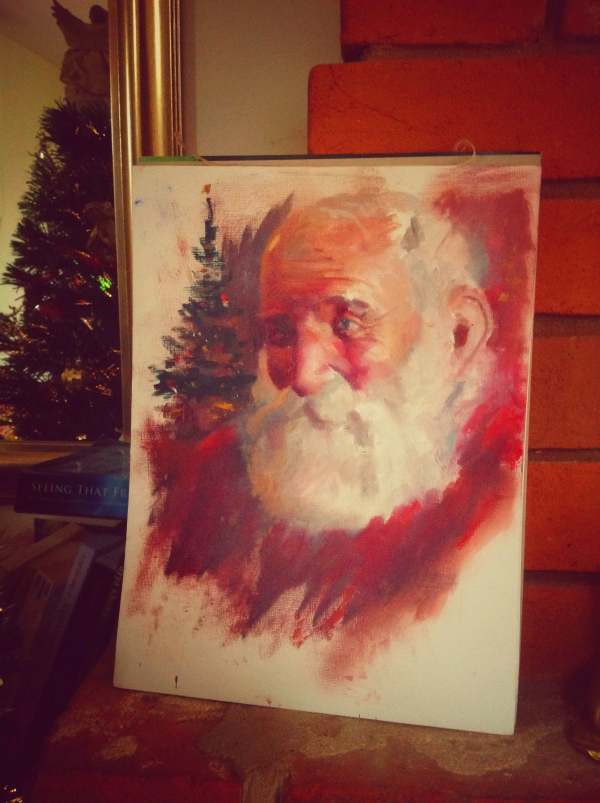 600x803 Father Christmas Painting Ed Cooper Eds Art Classes - Father Christmas Painting