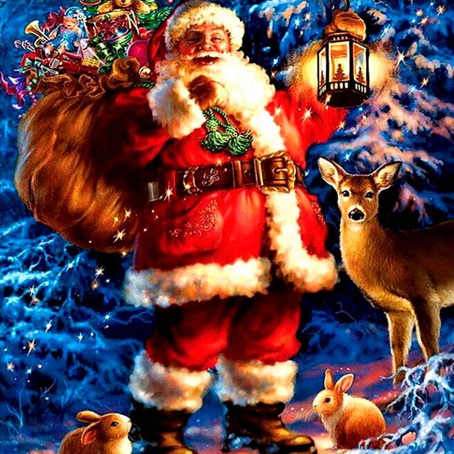 640x640 Full Father Christmas 5d Diy Diamond Painting Embroidery - Father Christmas Painting