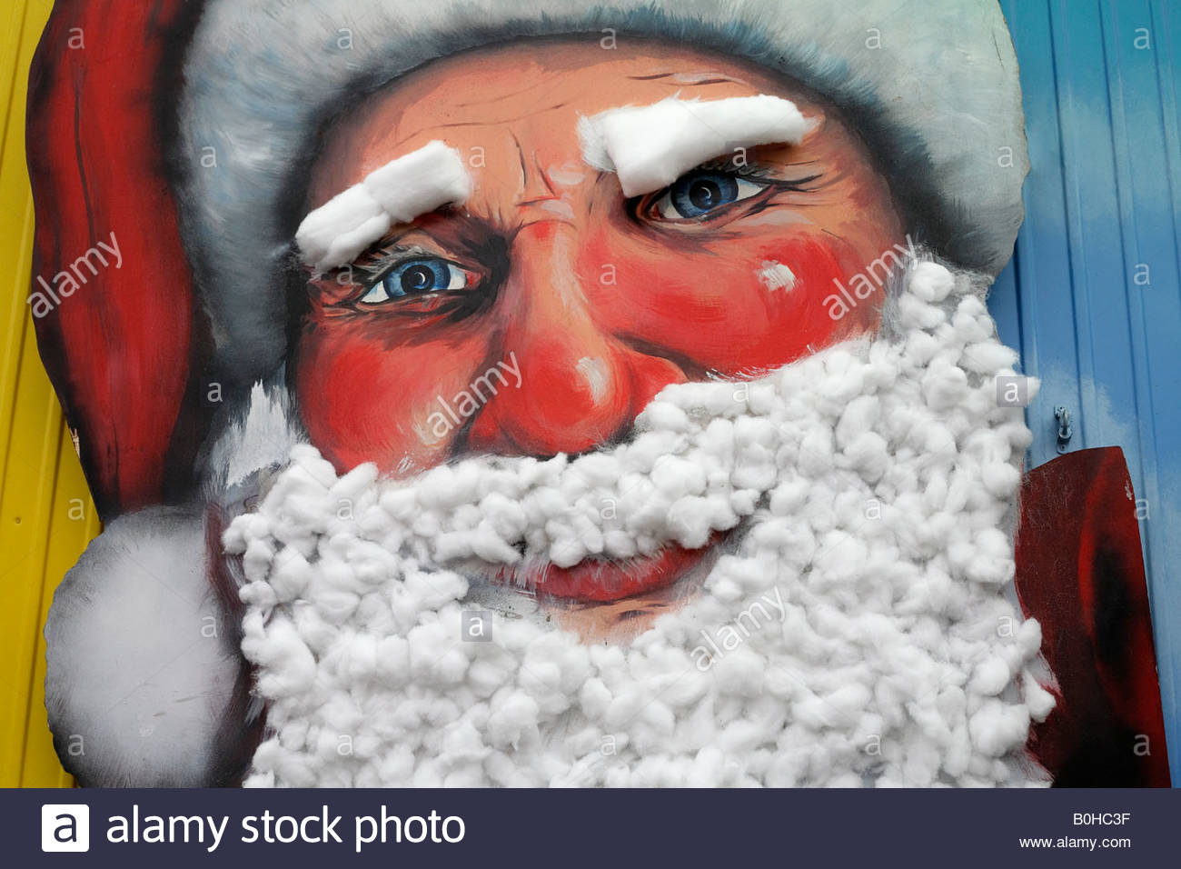 1300x956 Painting Of Father Christmas, Santa Claus With A Glued Cotton Wool - Father Christmas Painting