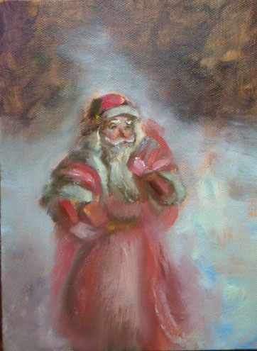 362x495 Christmas Paintings, Paintings Of Santa Claus, Original Christmas - Father Christmas Painting