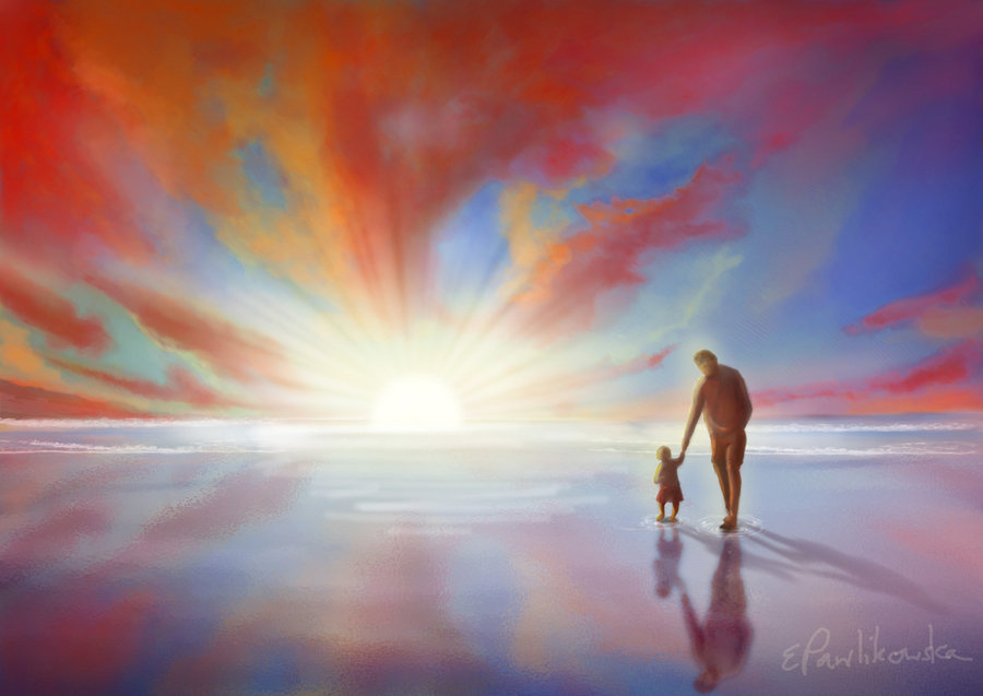 900x637 Father And Daughter By Emiliapaw5 - Father Daughter Painting