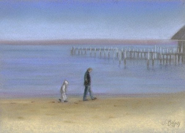 600x431 Fatherdaughter Walk By Artist Johanna Bohoy, - Father Daughter Painting