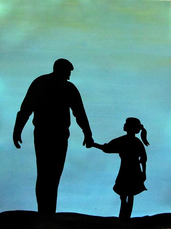 672x900 Love You Dad Painting By Surbhi Grover Gifts Dads - Father Daughter Painting