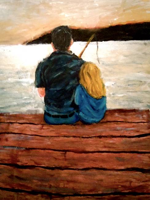 488x650 Father And Daughter By Danni King - Father Daughter Painting