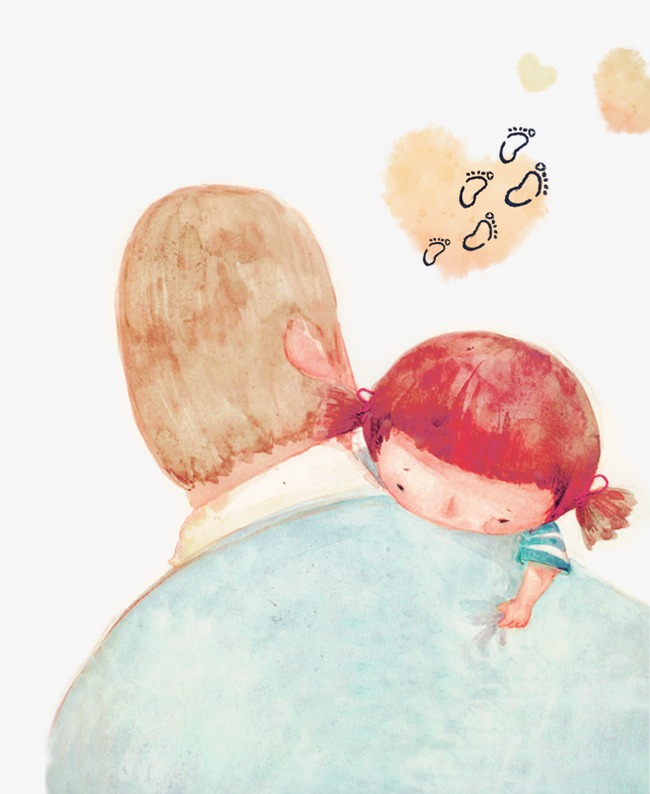 650x794 Father's Day, Father's Day, Hand Painted Figures, Daughter Png - Father Daughter Painting