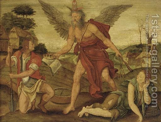 512x388 Father Time Rewarding Diligence And Punishing Sloth (After) Lucas - Father Painting