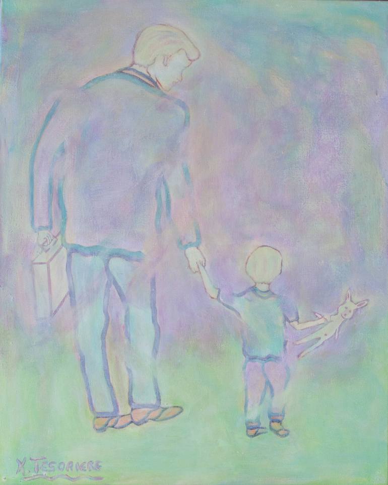 770x963 Saatchi Art Father And Son Painting By Ken Tesoriere - Father Painting