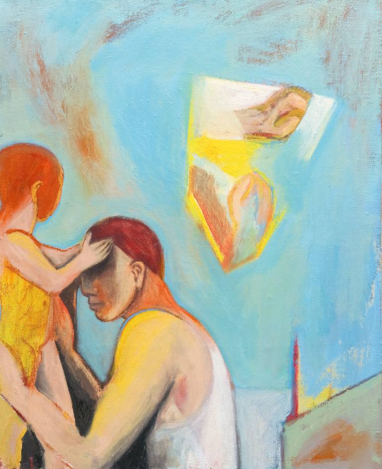 770x945 Saatchi Art Father And Son Painting By Rosaria Onotri - Father Painting