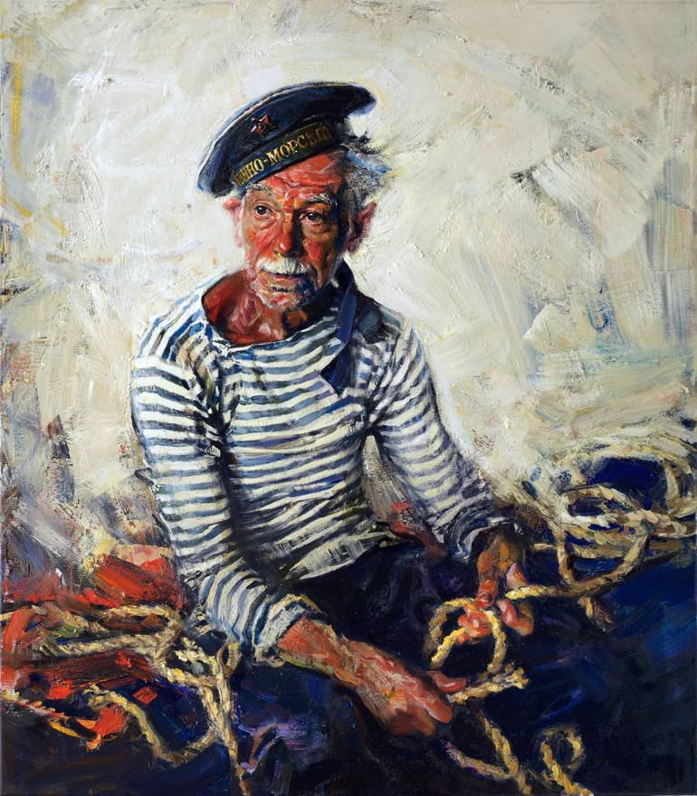770x880 Saatchi Art The Old Salt (Portrait Of Father) Painting By Evgeniy - Father Painting