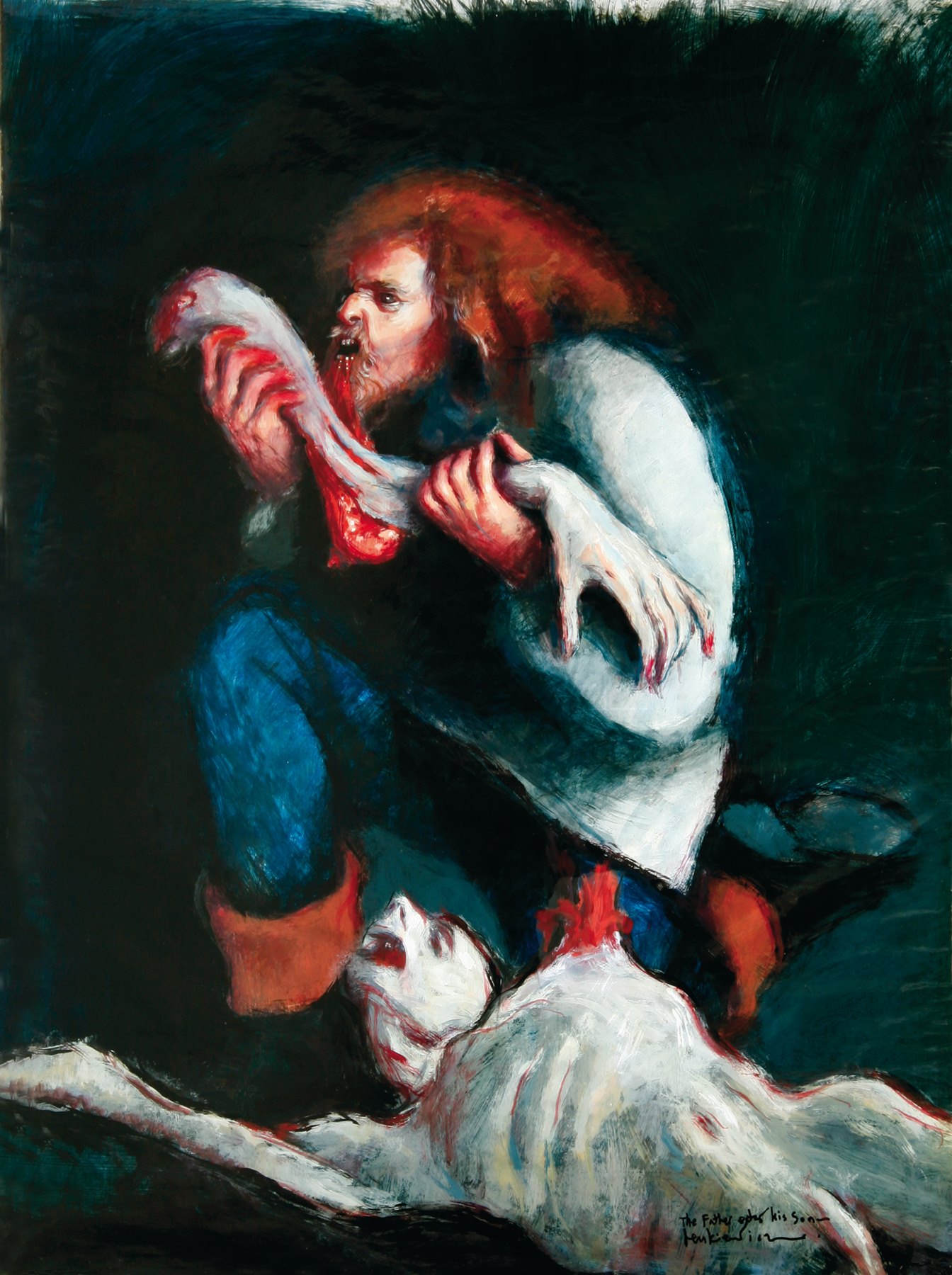1344x1800 The Father Eats His Son. Robert Lenkiewicz Paintings - Father Son Painting