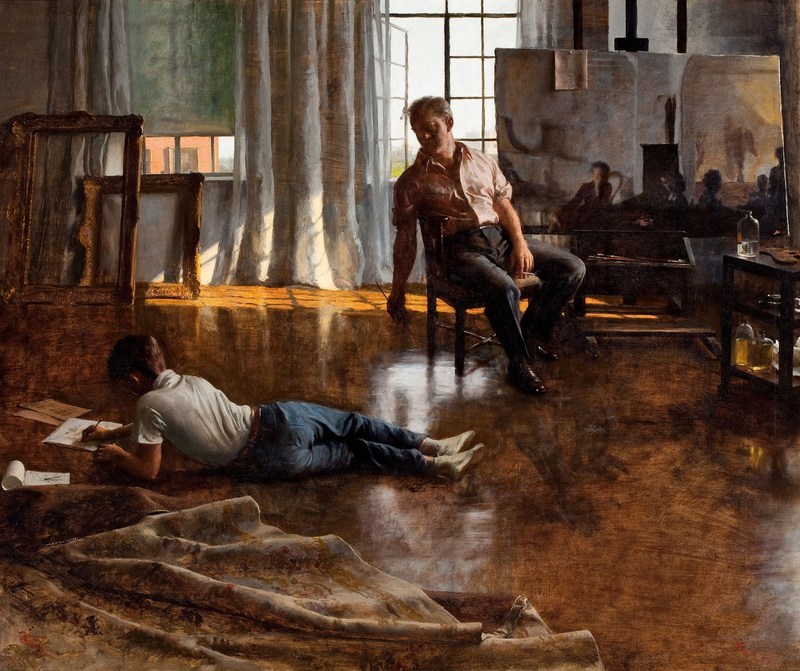 800x671 Artwork By John Koch - Father Son Painting