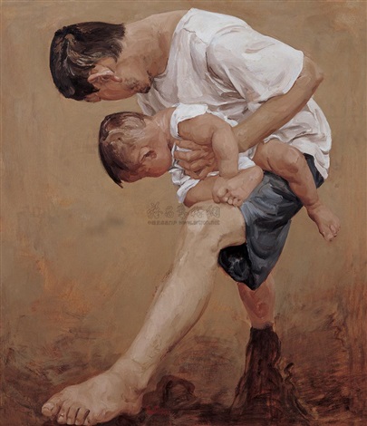 405x470 Father And Son By Yu Hong On Artnet - Father Son Painting