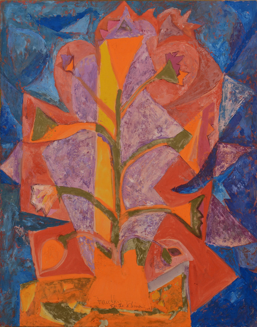 850x1080 Lot 195 Henry Faulkner Mixed Media Painting - Faulkner Painting