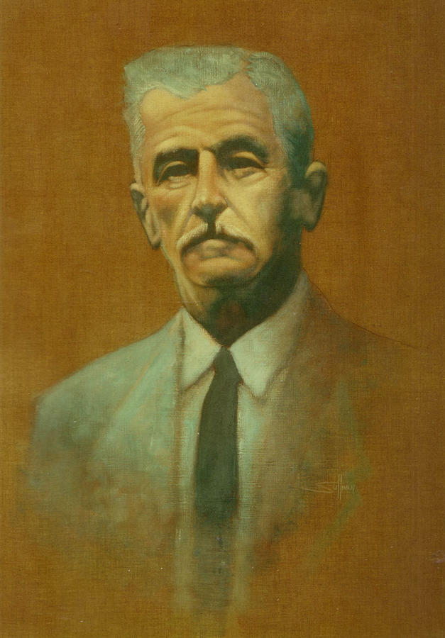 627x900 William Faulkner Painting By Steven Sullivan - Faulkner Painting