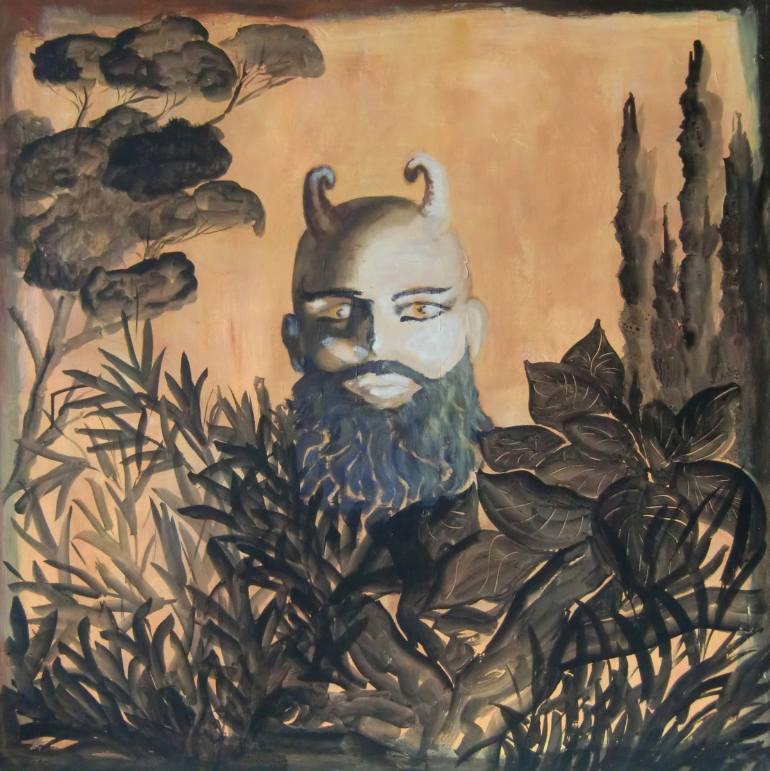 770x771 Saatchi Art Faun Painting By Gilles Gubelmann - Faun Painting