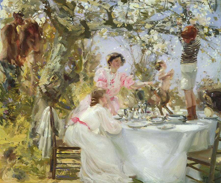 900x745 The Little Faun Painting By Charles Sims - Faun Painting