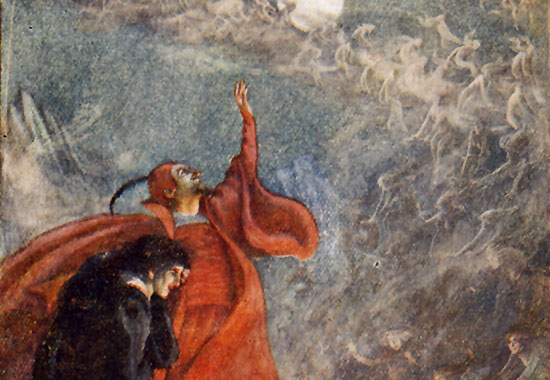 550x380 Faustus And I' Thetls - Faust And Mephistopheles Painting