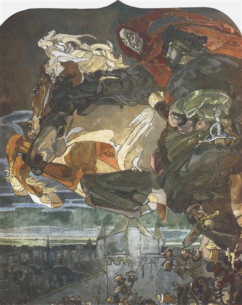 476x600 Flight Of Faust And Mephisto, 1886 - Faust And Mephistopheles Painting