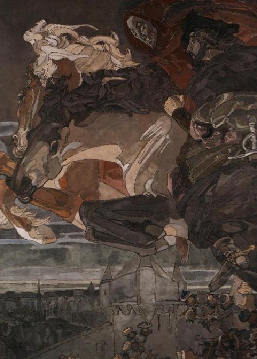 500x699 Flight Of Faust And Mephistopheles, 1896 - Faust And Mephistopheles Painting