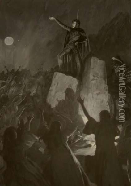 424x600 Sir Henry Irving As Mephistopheles In The Brocken Scene In Faust - Faust And Mephistopheles Painting