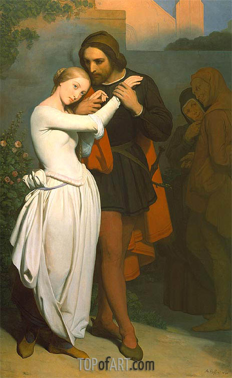 463x754 Faust And Marguerite In The Garden Ary Scheffer Painting - Faust Painting