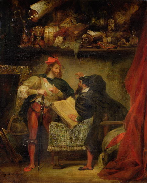 484x600 Faust And Mephistopheles 1826 27 Painting Delacroix Oil Paintings - Faust Painting