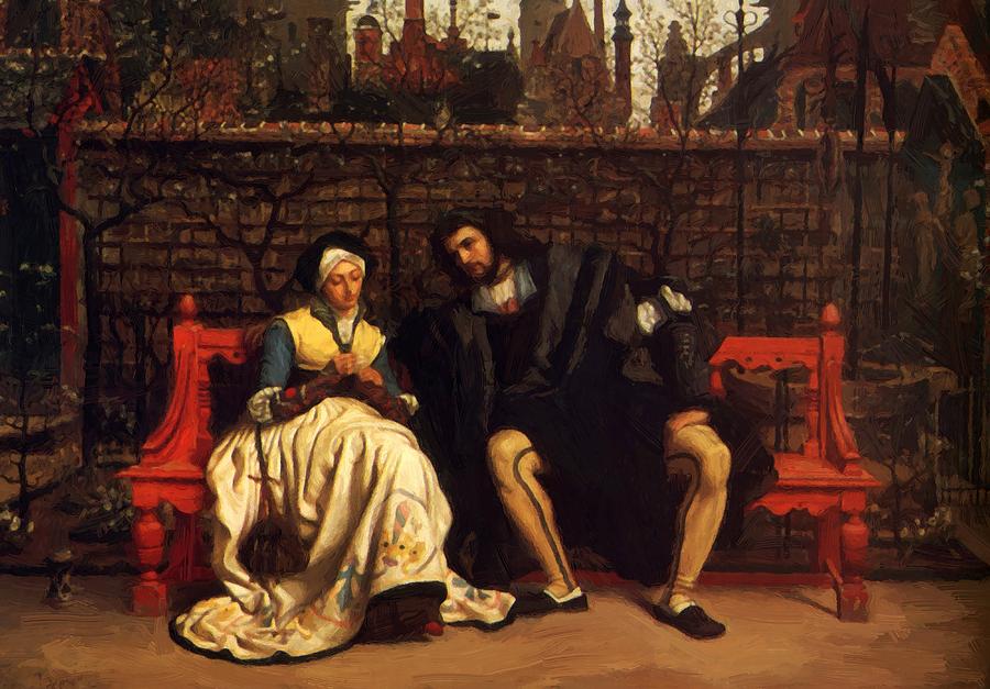 900x627 Faust And Marguerite In The Garden Painting By Tissot James - Faust Painting