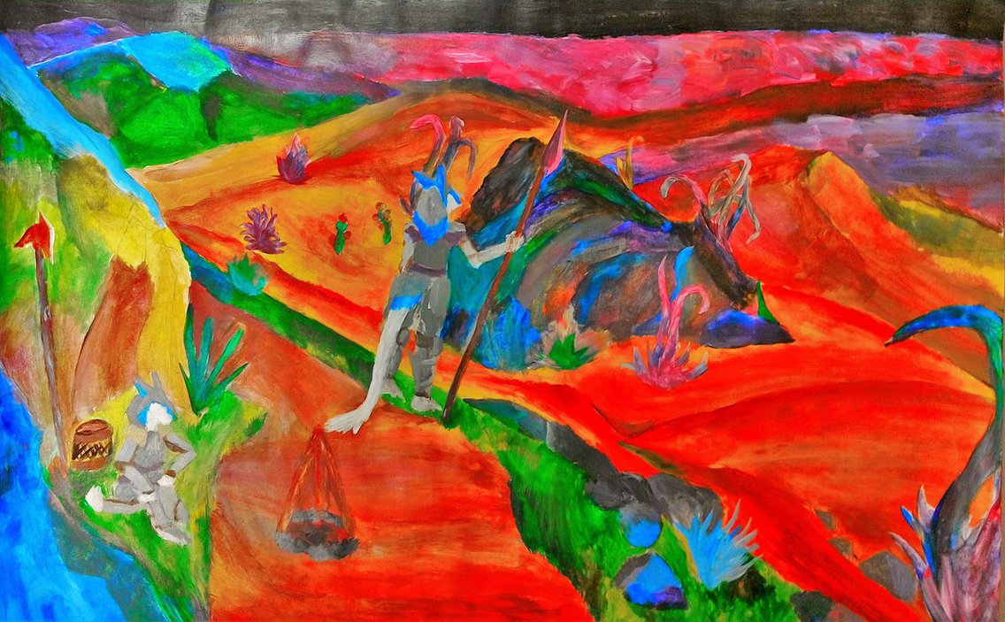 1136x703 Walking The Desert [Fauvism Painting] By Mulix33 - Fauvism Painting