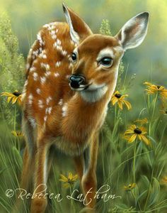 236x300 Fawn Painting Modernday Portrait Awakening Sold Imbustudios - Fawn Painting