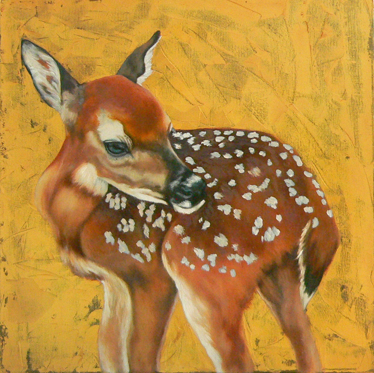 1428x1421 High Hopes Darlene Meader Riggs - Fawn Painting
