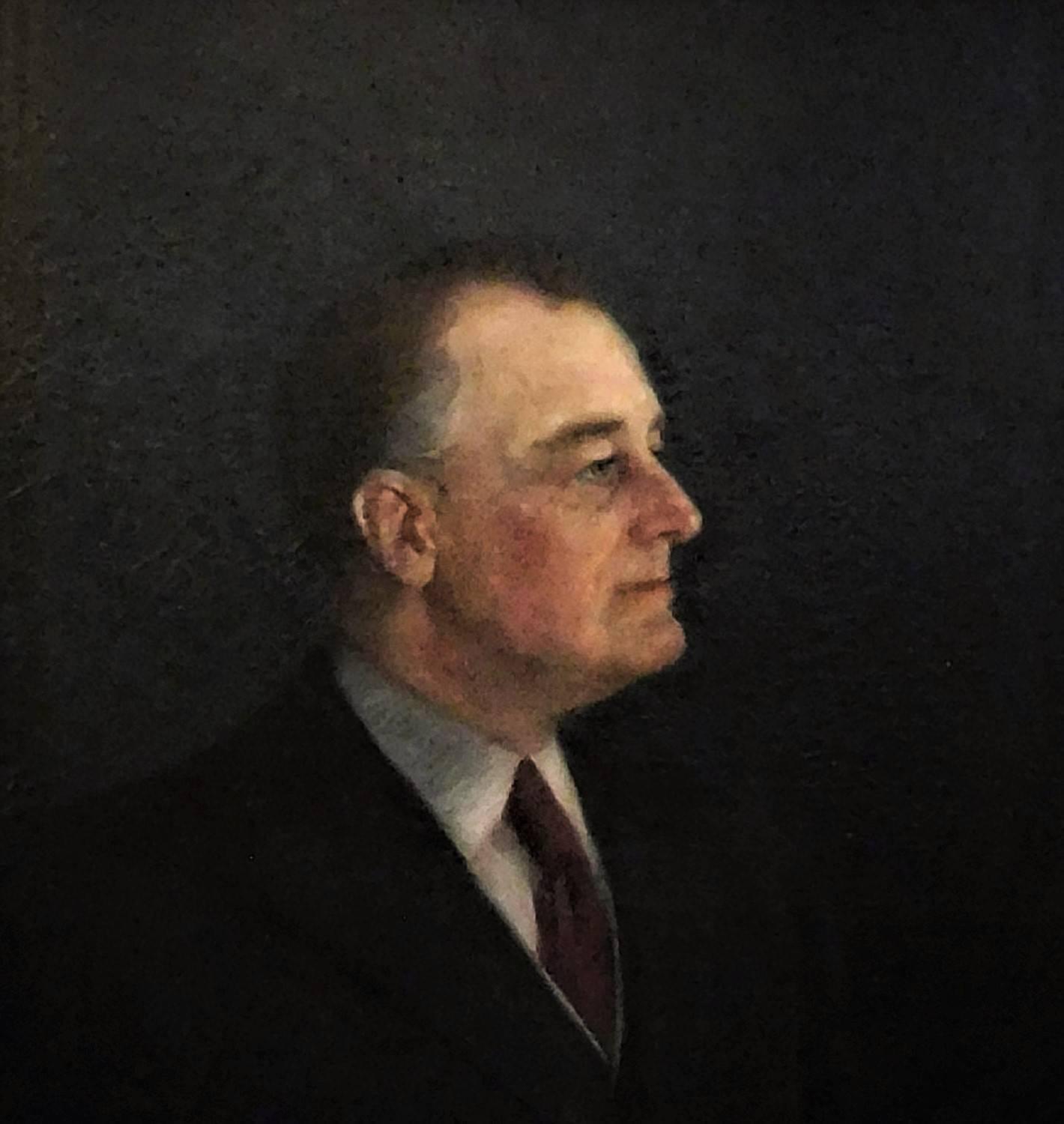 1420x1500 Oil On Canvas, Large Portrait Of Fdr, Nicholas Richard Brewer - Fdr Painting