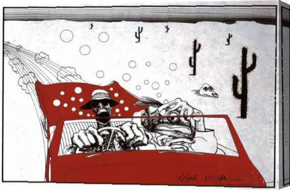 570x374 Ralph Steadman Art Fear And Loathing In Las Vegas Stretched Canvas - Fear And Loathing In Las Vegas Painting