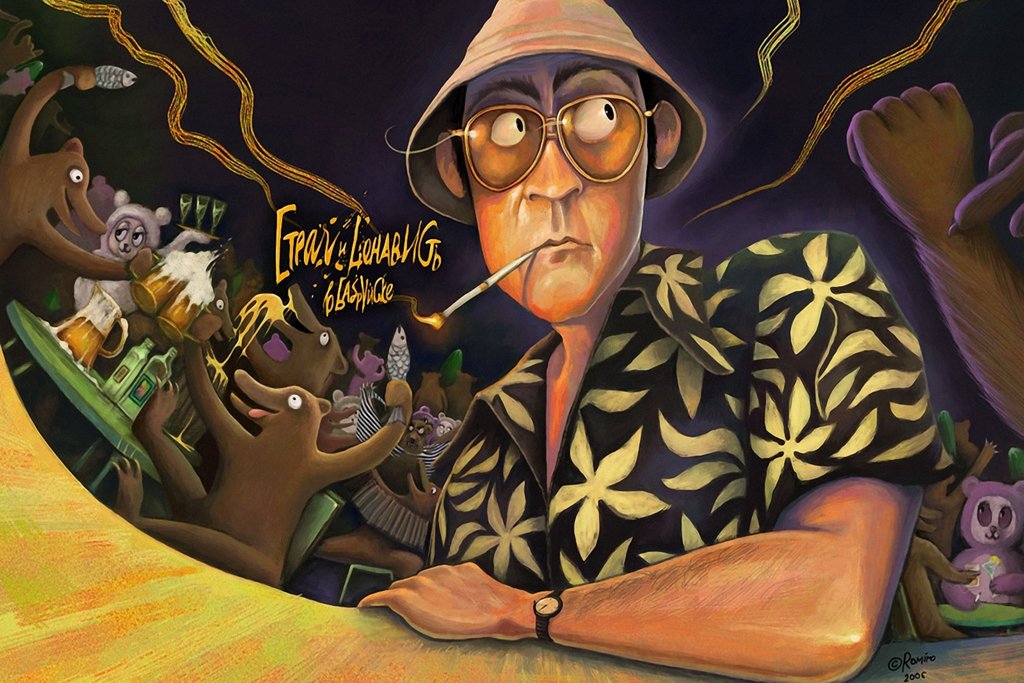 1024x683 Fear And Loathing In Las Vegas Painting Silk Canvas Art Trippyverse - Fear And Loathing In Las Vegas Painting