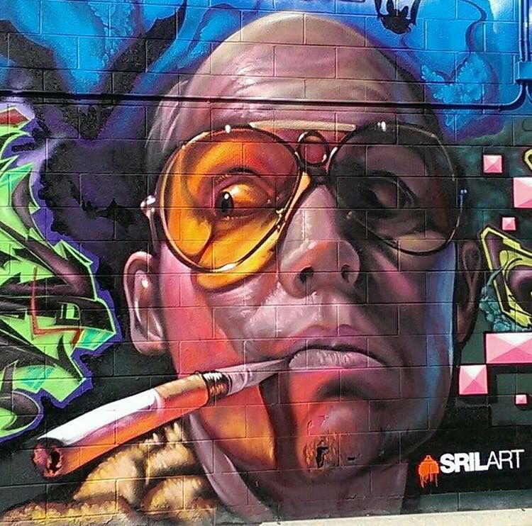 750x742 Johnny Depp Hunter S Thompson Fear Amp Loathing Painting Hunter - Fear And Loathing Painting