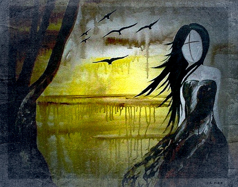 900x707 Abstract Figurative Art Painting Letting Go Of Fear Painting By - Fear Painting