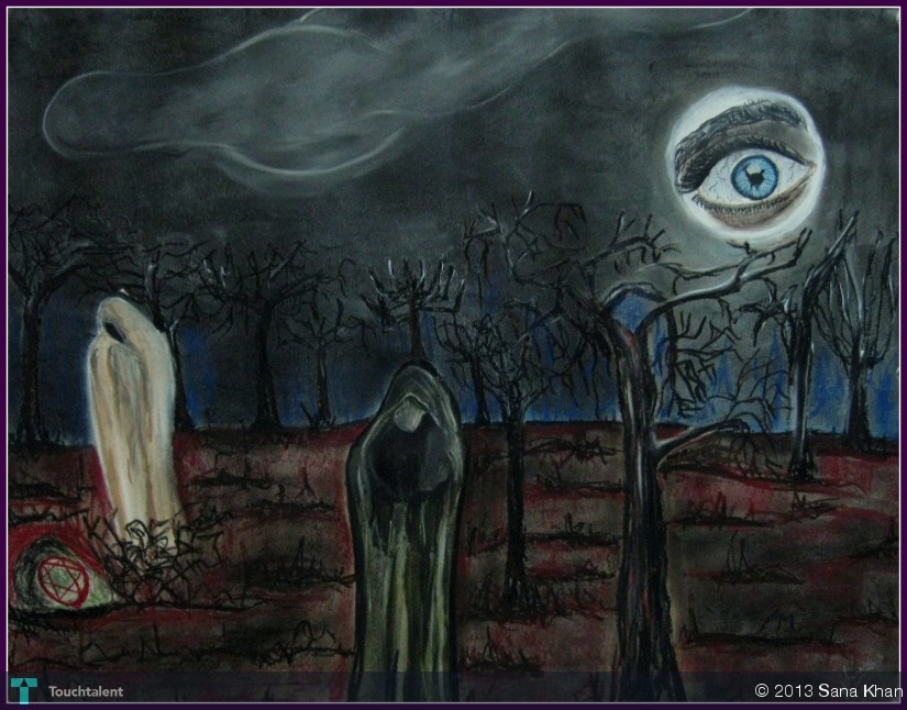 825x646 Fear Of The Dark Night! Touchtalent - Fear Painting