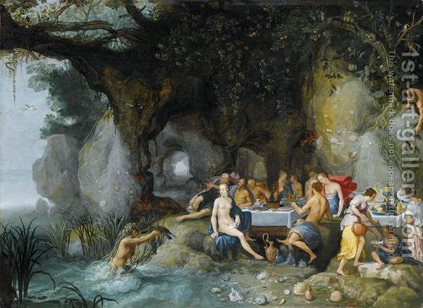 600x437 The Feast Of The Gods Adriaan Van Stalbemt Reproduction 1st Art - Feast Of The Gods Painting