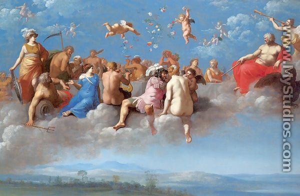 600x392 The Feast Of The Gods 1623 By Cornelis Van Poelenburgh - Feast Of The Gods Painting