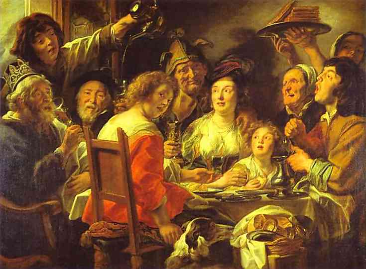 735x541 Oil Paintingthe King Drinks Celebration Feast - Feast Painting