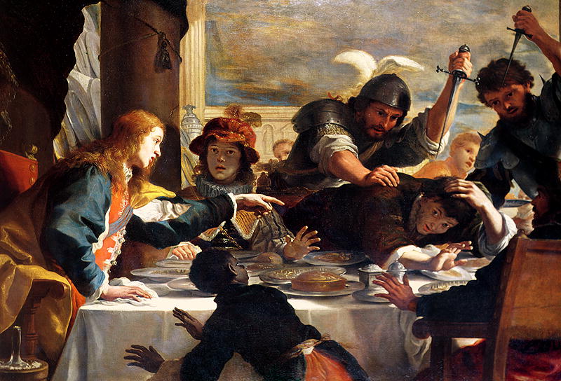 800x544 The Feast Of Absalom Painting Mattia Preti Oil Paintings - Feast Painting