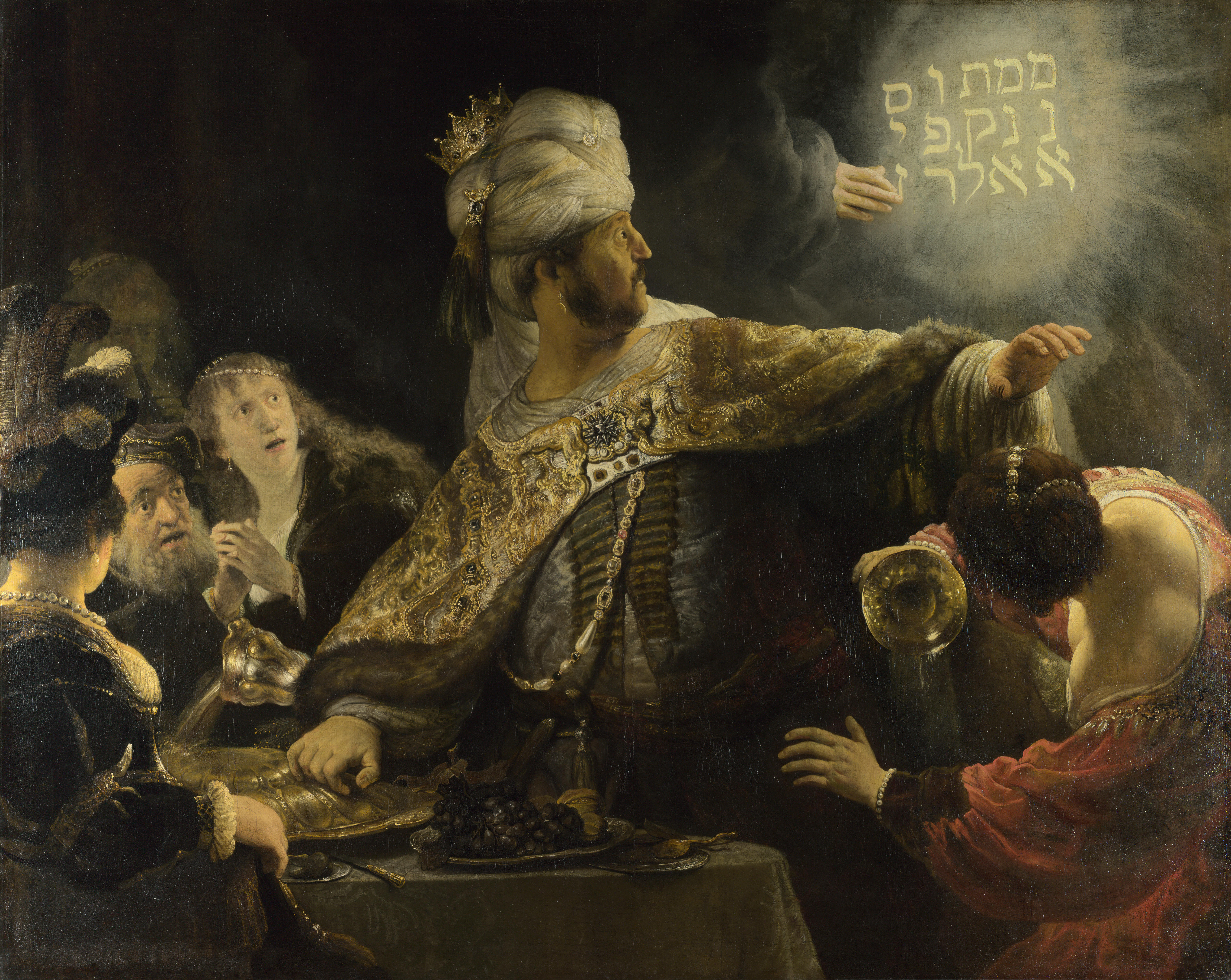 5308x4226 Belshazzar's Feast (Rembrandt) - Feast Painting