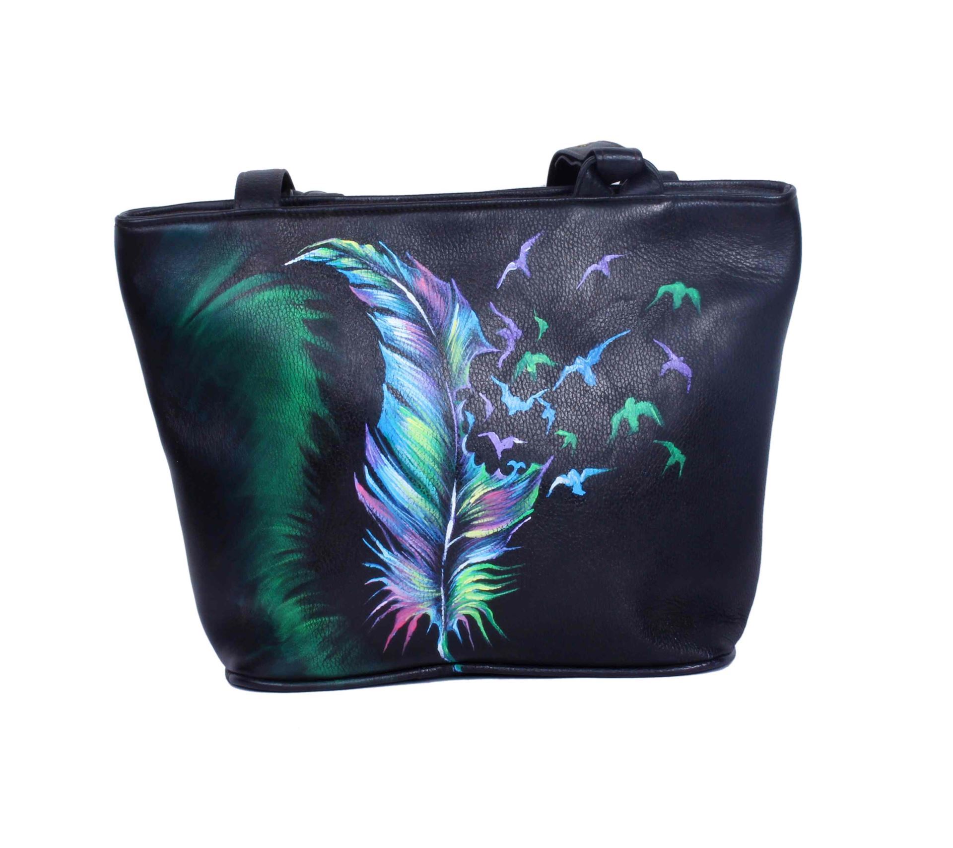 1920x1708 Leather Bag - Feather Painting