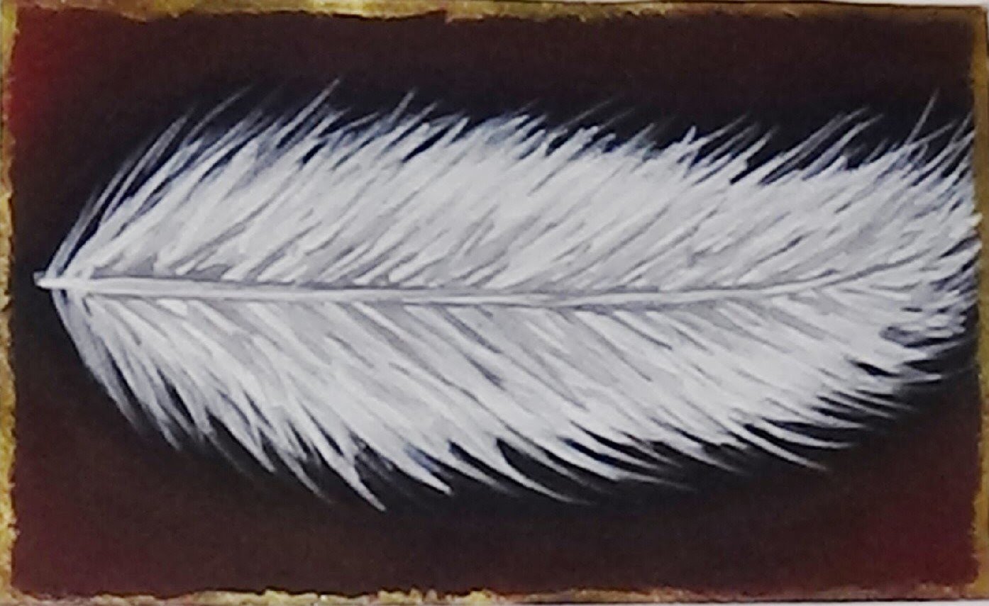 1394x855 Mini Acrylic Painting - Feather Painting