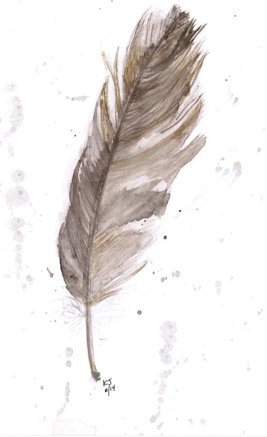 550x900 Osprey Feather Painting By Kelly Jay - Feather Painting