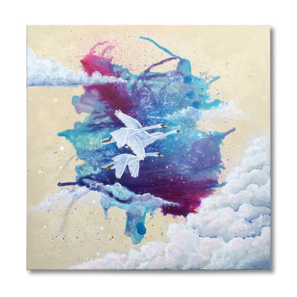 1024x1024 Light As A Feather - Feather Painting Art