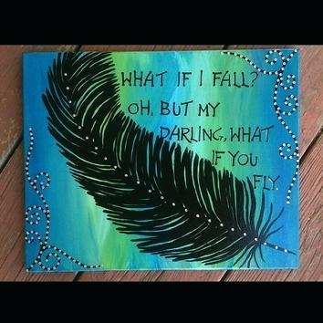 354x354 Feather Painting On Canvas Feather Painting Silhouette Painting - Feather Painting On Canvas